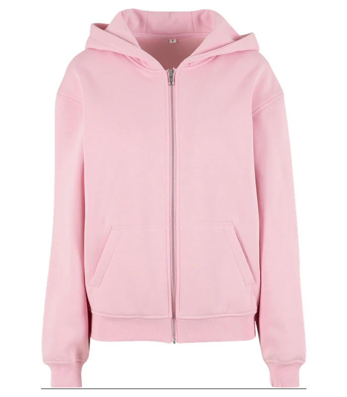 Build Your Brand Build Your Brand Womens loose-fit zip hoodie in Black