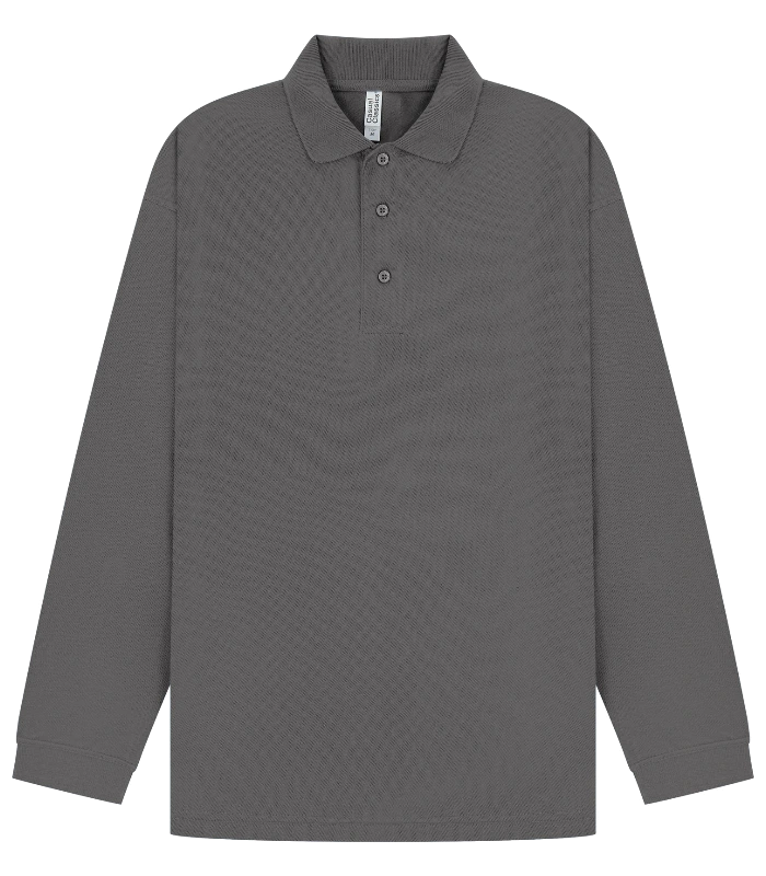 Casual Classics Casual Classic Ringspun 190 Regular L/S Polo in Charcoal