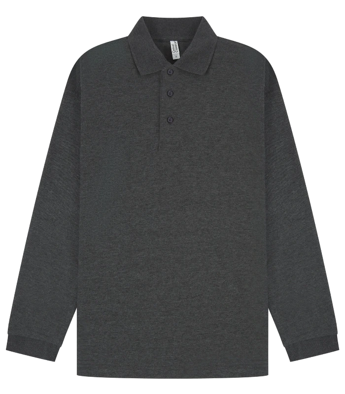 Casual Classics Casual Classic Ringspun 190 Regular L/S Polo in Dk Heather