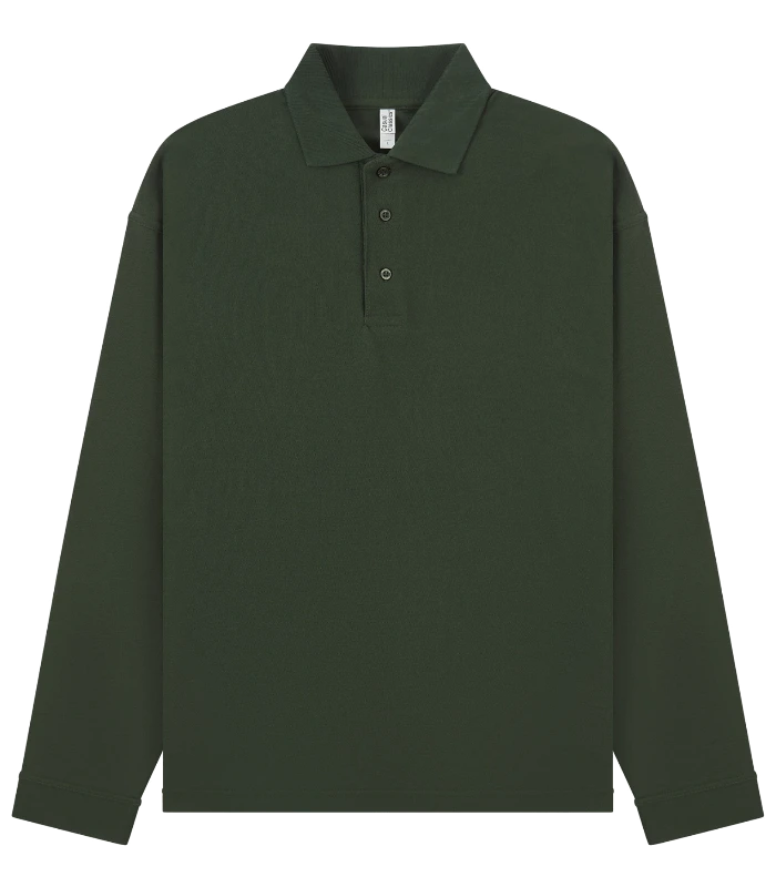 Casual Classics Casual Classic Ringspun 190 Regular L/S Polo in Forest Green