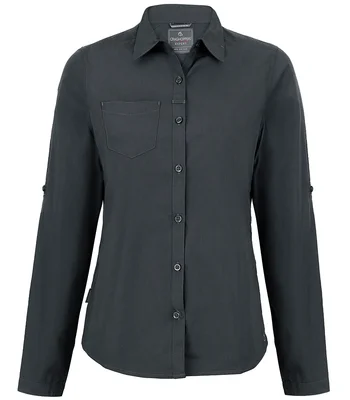 Craghoppers Craghoppers Expert Ladies Kiwi Long Sleeve Shirt in Carbon Grey