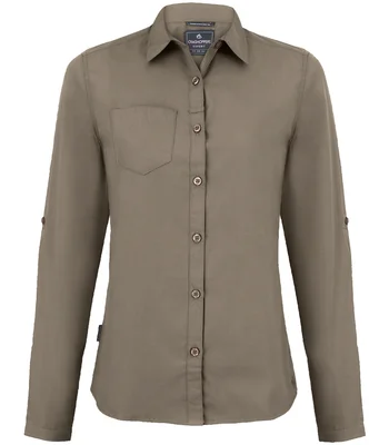 Craghoppers Craghoppers Expert Ladies Kiwi Long Sleeve Shirt in Pebble