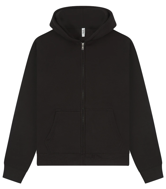 Casual Classics Casual Premium Combed 330 Boxy Oversize Zip Hood Tall in Black