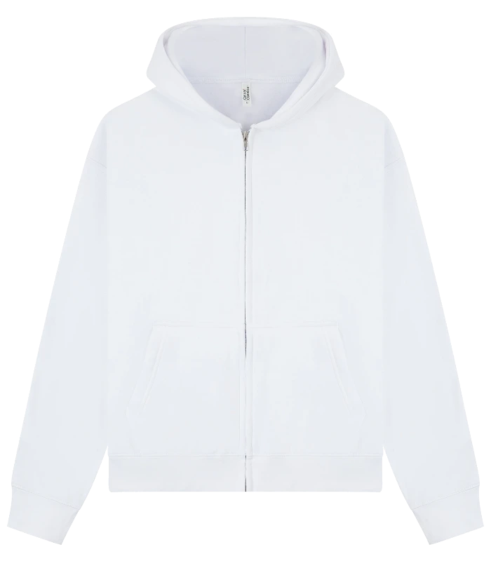 Casual Classics Casual Premium Combed 330 Boxy Oversize Zip Hood Tall in Ash Grey
