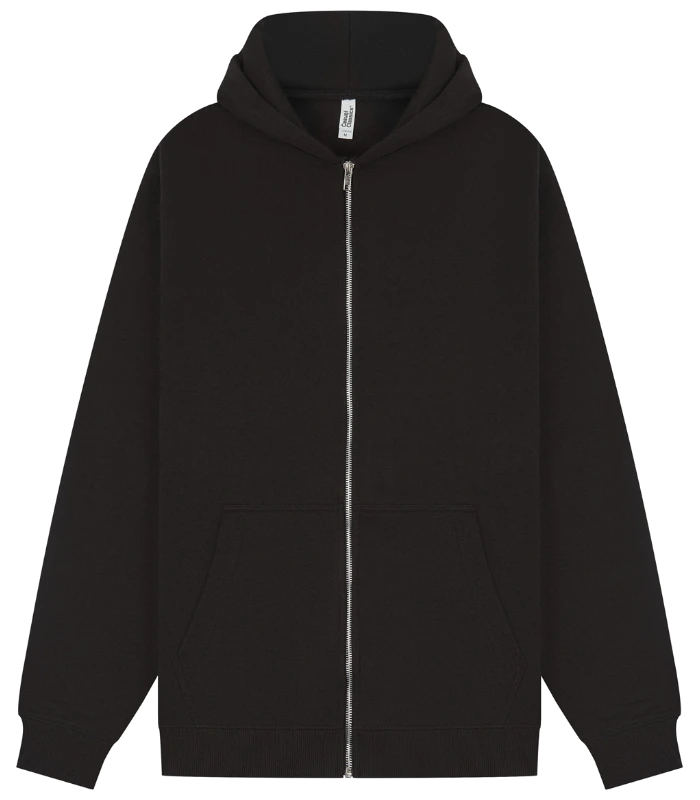 Casual Classics Casual Core Combed 280 Regular Zip Hood in Black