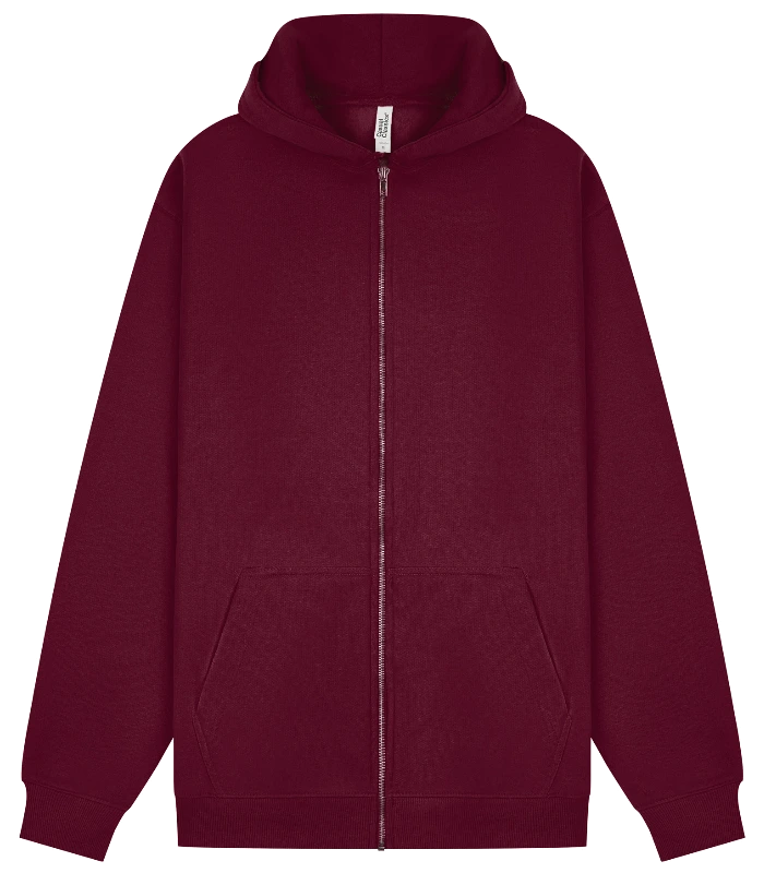 Casual Classics Casual Core Combed 280 Regular Zip Hood in Burgundy