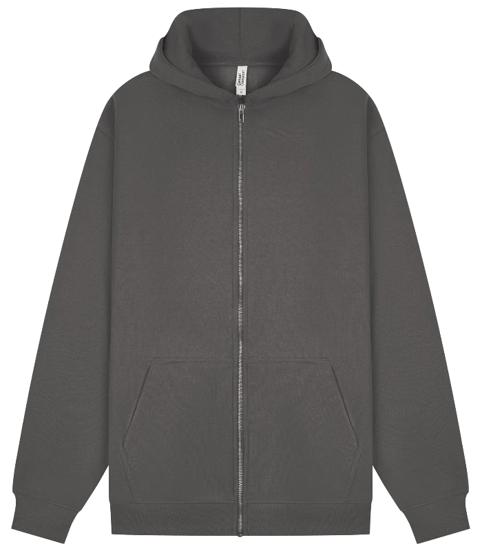Casual Classics Casual Core Combed 280 Regular Zip Hood in Charcoal