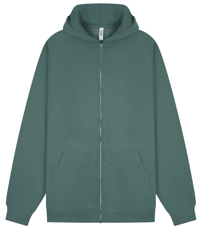 Casual Classics Casual Core Combed 280 Regular Zip Hood in Pine Green