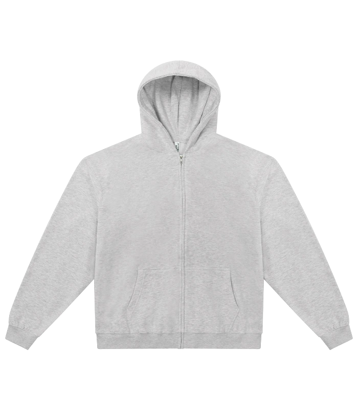 Casual Classics Casual Core Combed 280 Boxy Oversize Zip Hood in Ash Grey