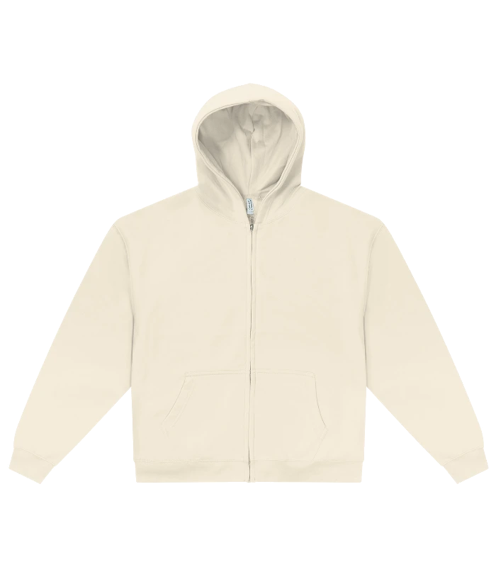Casual Classics Casual Core Combed 280 Boxy Oversize Zip Hood in Ecru