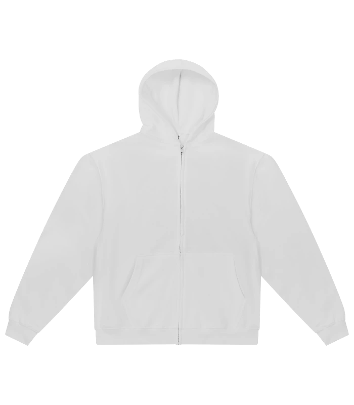 Casual Classics Casual Core Combed 280 Boxy Oversize Zip Hood in White