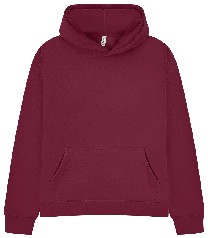 Casual Classics Casual Premium Combed 450 Boxy Oversize Hood in Burgundy
