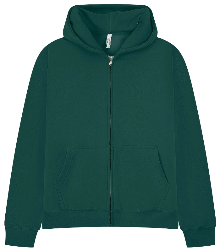 Casual Classics Casual Premium Combed 450 Boxy Oversize Zip Hood in Rainforest