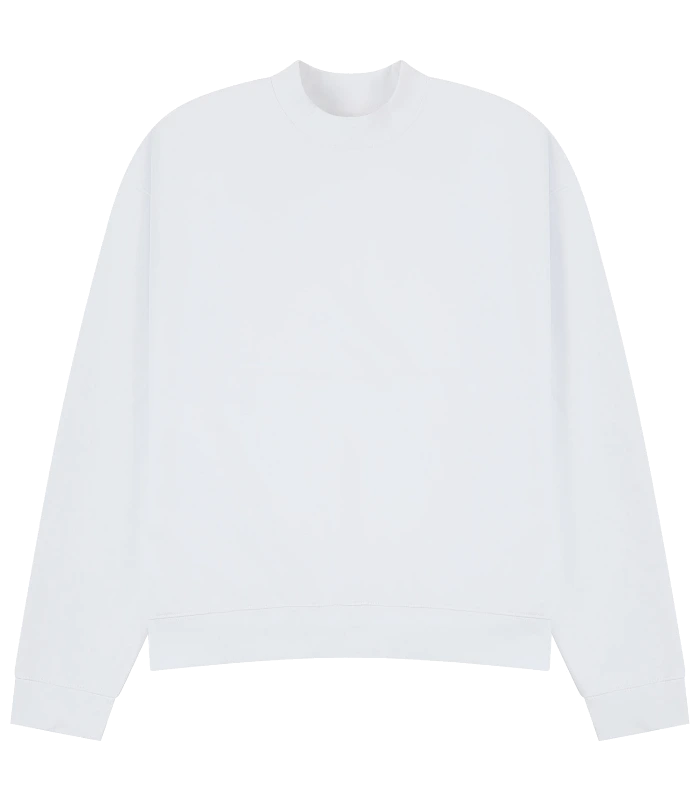 Casual Classics Casual Premium Combed 450 Boxy Oversize Extended Neck Sweat in White