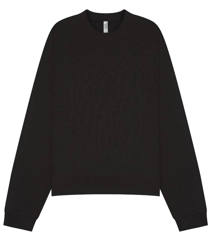 Casual Classics Casual Core Combed 280 Boxy Oversize Extended Neck Sweat in Black