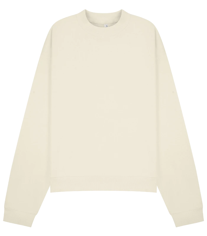 Casual Classics Casual Core Combed 280 Boxy Oversize Extended Neck Sweat in Ecru