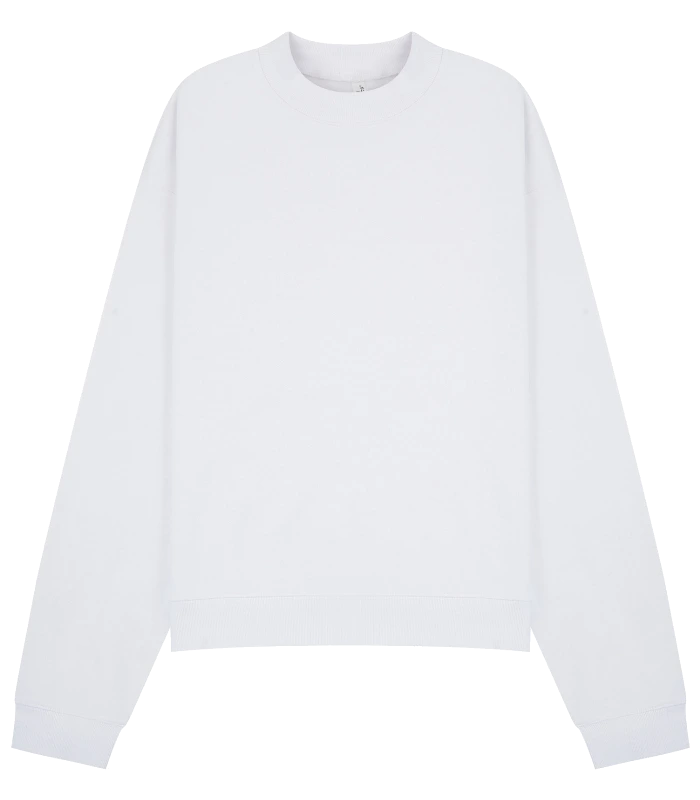 Casual Classics Casual Core Combed 280 Boxy Oversize Extended Neck Sweat in White