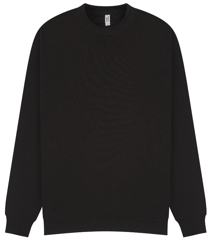 Casual Classics Casual Core Combed 280 Oversize Extended Neck Sweat in Black