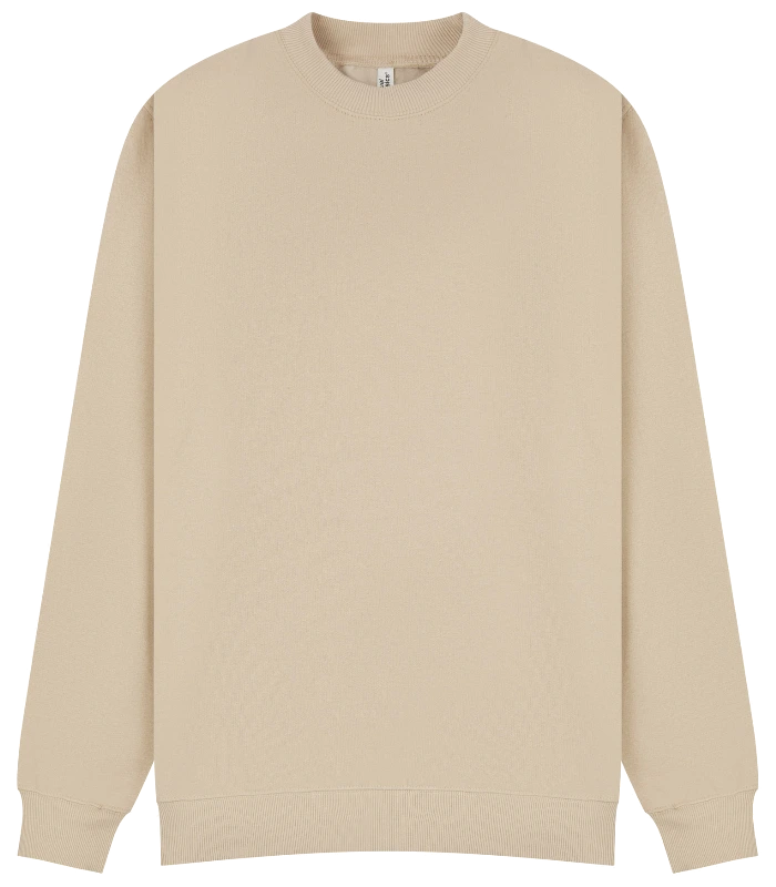 Casual Classics Casual Core Combed 280 Oversize Extended Neck Sweat in Sand