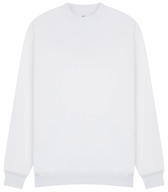 Casual Classics Casual Core Combed 280 Oversize Extended Neck Sweat in White