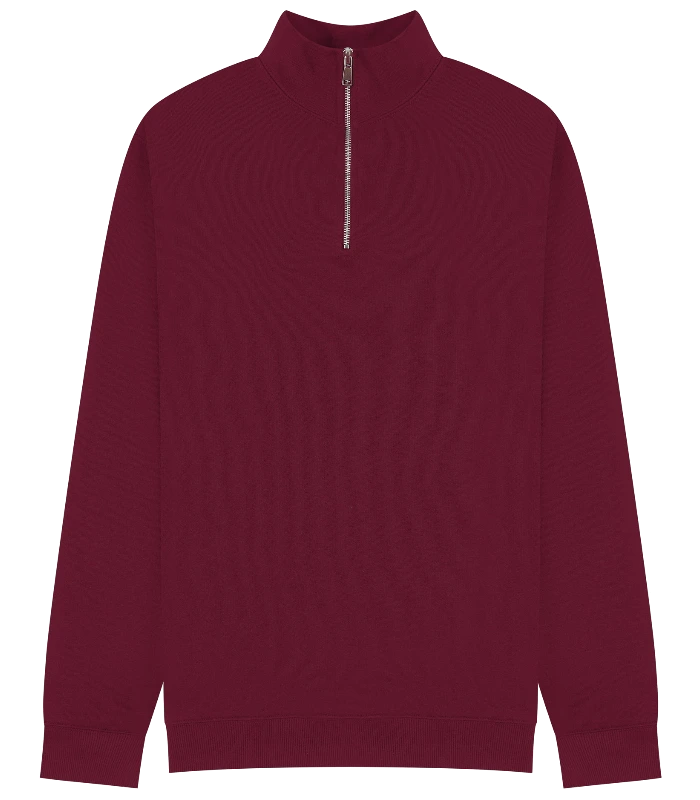 Casual Classics Casual Core Combed 280 Regular Quarter Zip Sweat in Burgundy