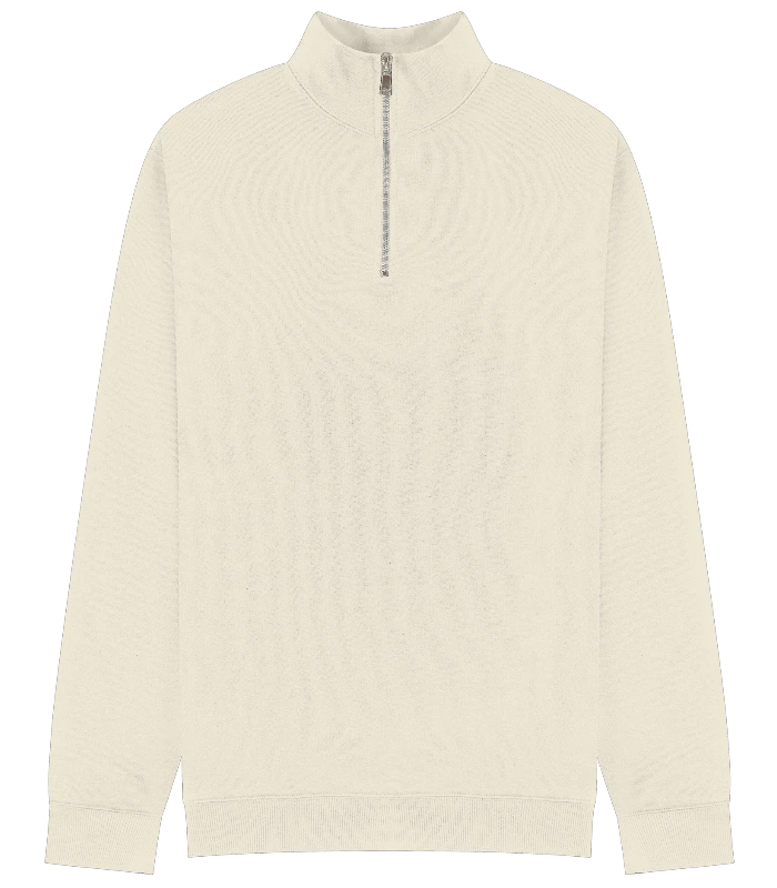 Casual Classics Casual Core Combed 280 Regular Quarter Zip Sweat in Ecru