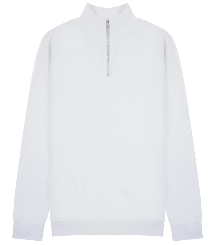 Casual Classics Casual Core Combed 280 Regular Quarter Zip Sweat in White
