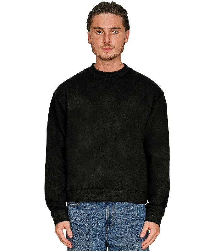 Casual Classics Casual Premium Combed 330 Acid Boxy Oversize Extended Neck Sweat in Acid Chocolate