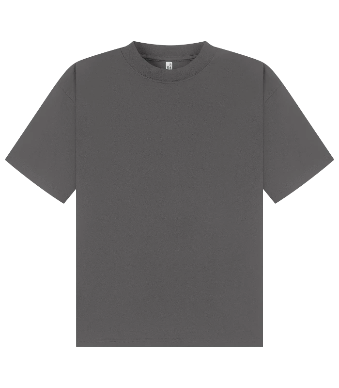 Casual Classics Casual Premium Combed 220 Boxy Oversize Extended Neck Tee in Charcoal