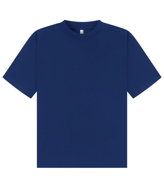 Casual Classics Casual Premium Combed 220 Boxy Oversize Extended Neck Tee in Cobalt