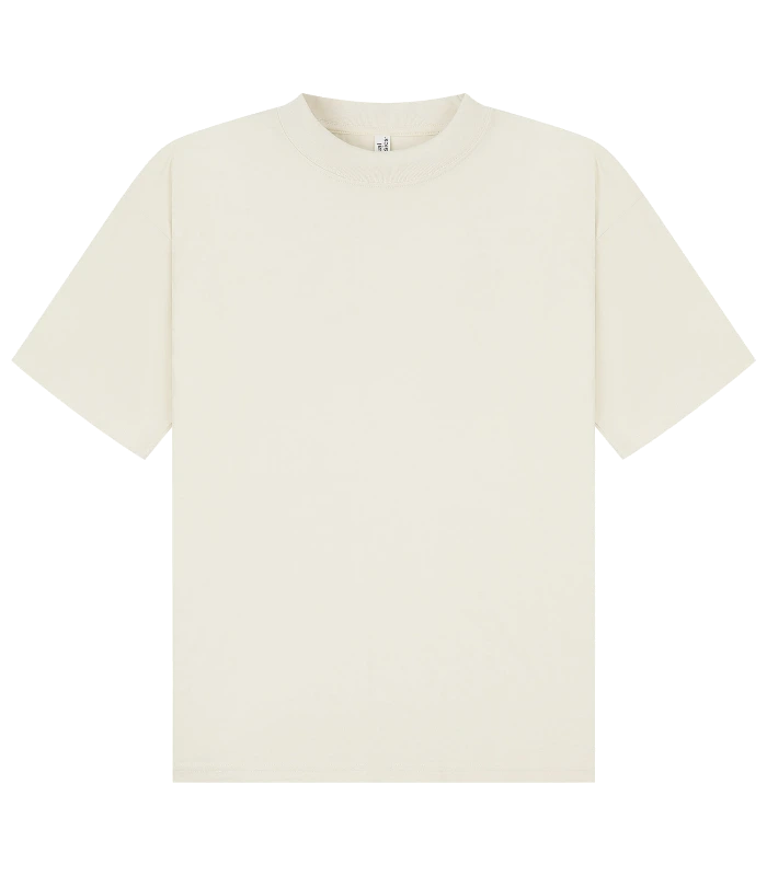 Casual Classics Casual Premium Combed 220 Boxy Oversize Extended Neck Tee in Ecru