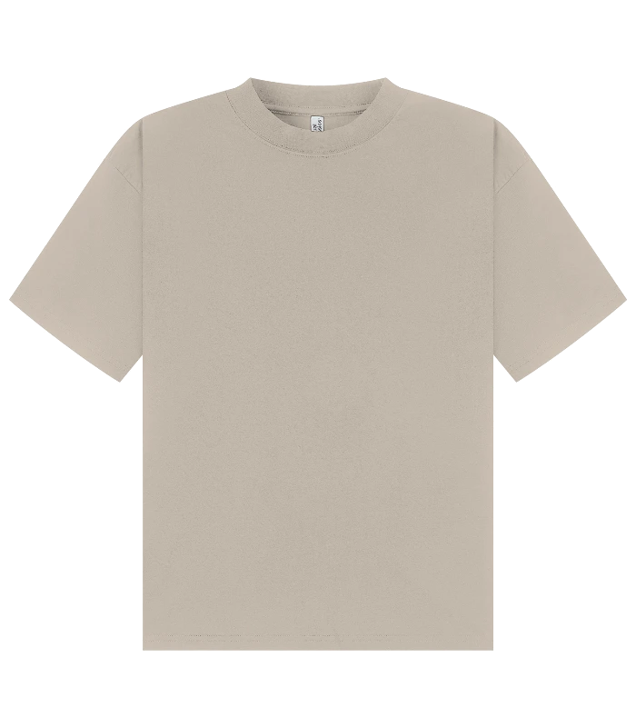 Casual Classics Casual Premium Combed 220 Boxy Oversize Extended Neck Tee in Sand