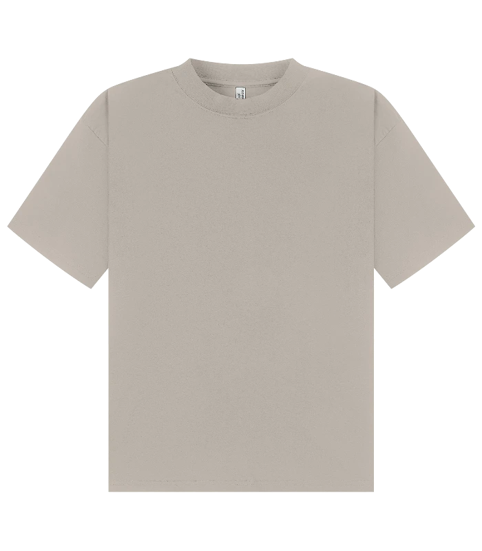 Casual Classics Casual Premium Combed 220 Boxy Oversize Extended Neck Tee in Stone