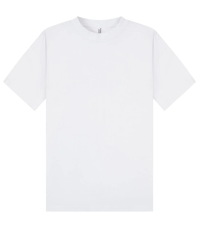 Casual Classics Casual Premium Combed 220 Boxy Oversize Extended Neck Tee in White