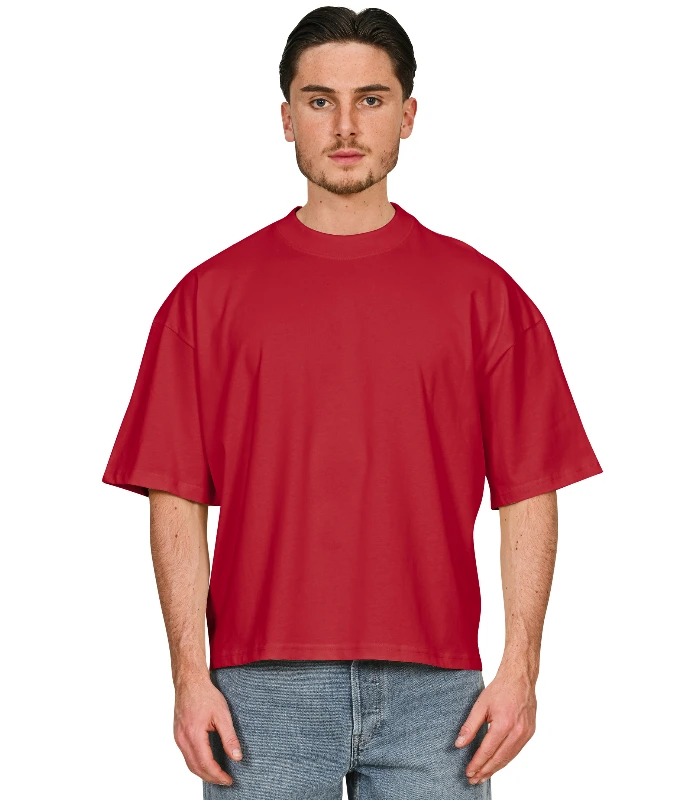 Casual Classics Casual Premium Combed 220 Boxy Oversize Extended Neck Tee in Stone