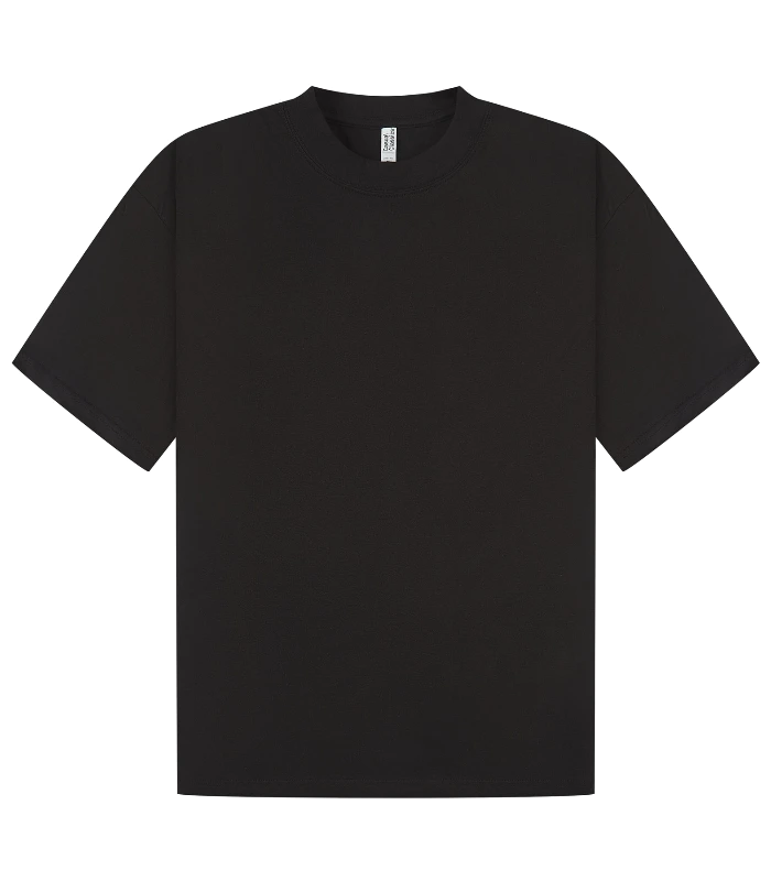 Casual Classics Casual Core Combed 180 Oversize Extended Neck Tee in Black