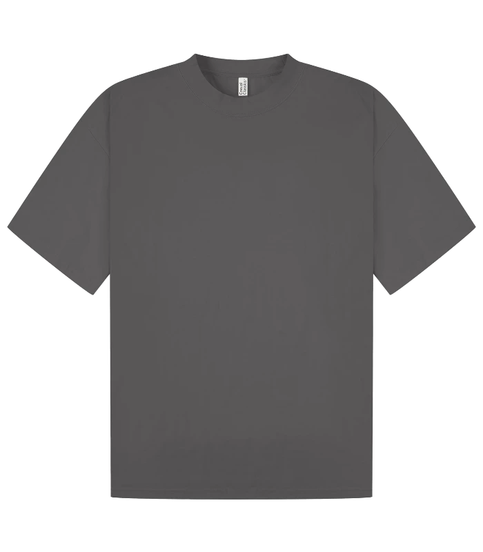 Casual Classics Casual Core Combed 180 Oversize Extended Neck Tee in Charcoal