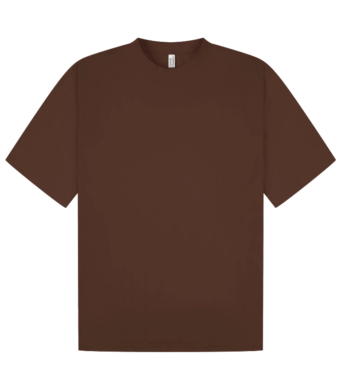 Casual Classics Casual Core Combed 180 Oversize Extended Neck Tee in Chocolate