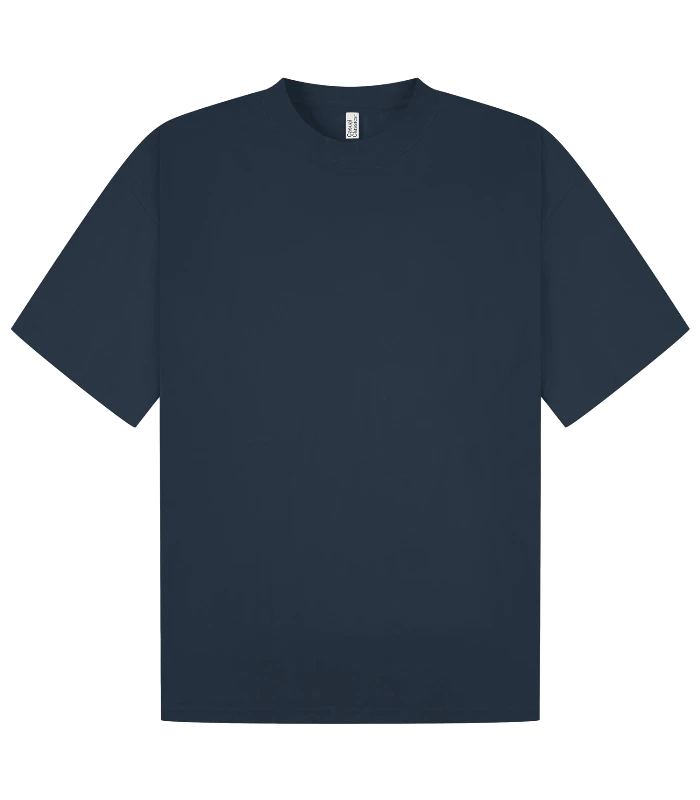 Casual Classics Casual Core Combed 180 Oversize Extended Neck Tee in Petrol Blue