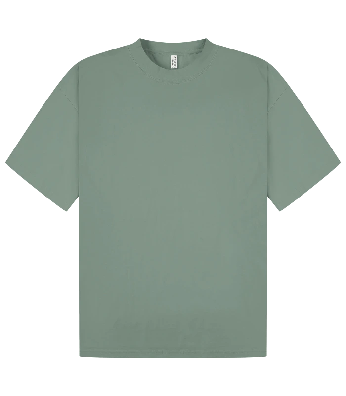 Casual Classics Casual Core Combed 180 Oversize Extended Neck Tee in Sage