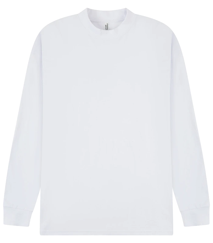 Casual Classics Casual Core Combed 180 Oversize Extended Neck L/S Tee Tall in White