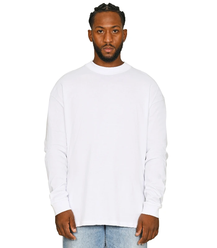 Casual Classics Casual Core Combed 180 Oversize Extended Neck L/S Tee Tall in Black