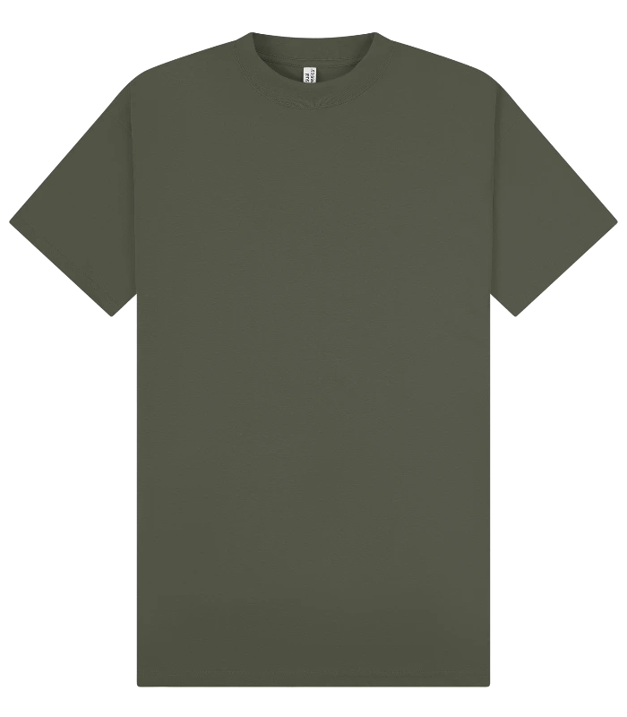 Casual Classics Casual Premium Combed 220 Oversize Extended Neck Tee in Khaki Olive