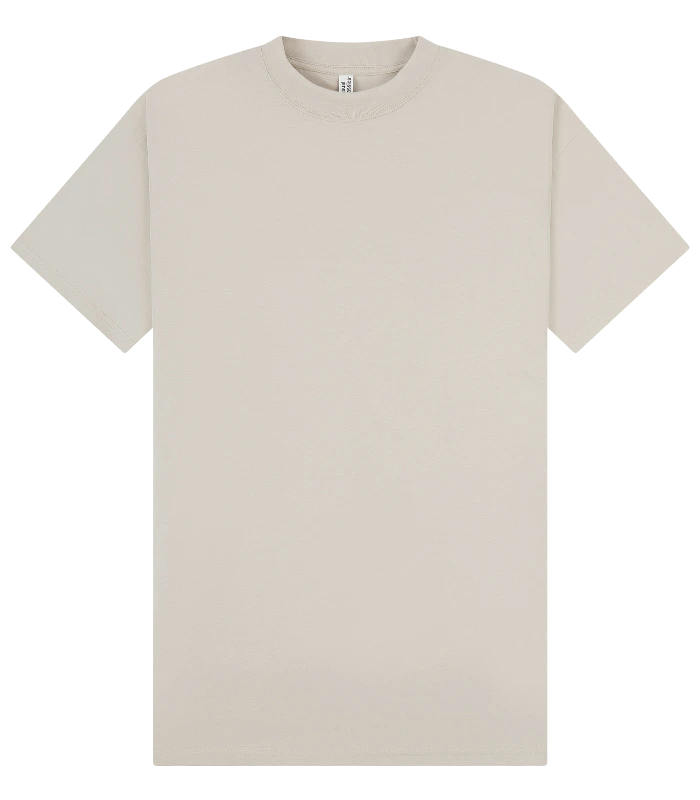 Casual Classics Casual Premium Combed 220 Oversize Extended Neck Tee in Stone