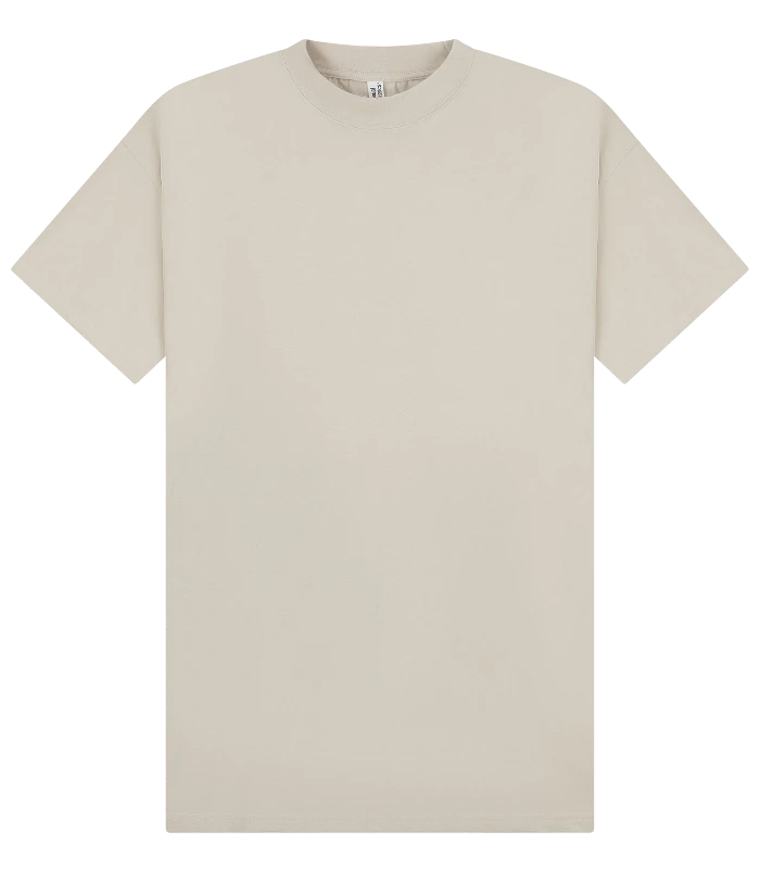 Casual Classics Casual Premium Combed 220 Oversize Extended Neck Tee Tall in Stone