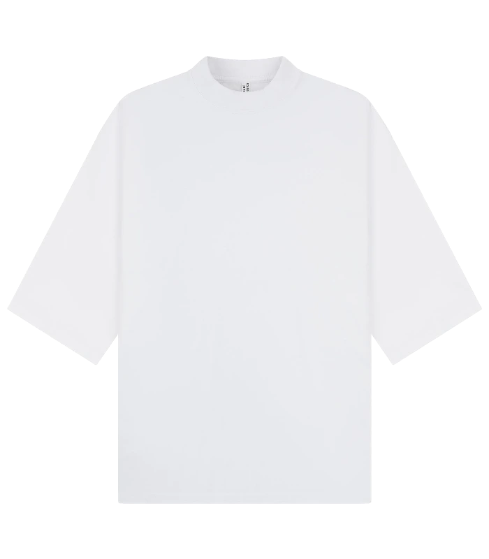Casual Classics Casual Premium Combed 220 Oversize Extended Neck Half Sleeve Tee in White