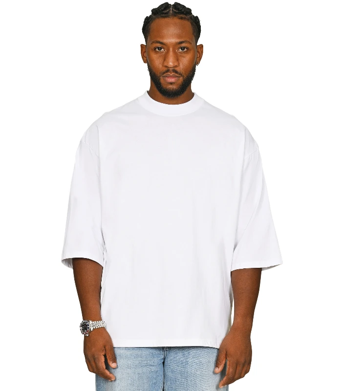 Casual Classics Casual Premium Combed 220 Oversize Extended Neck Half Sleeve Tee in White