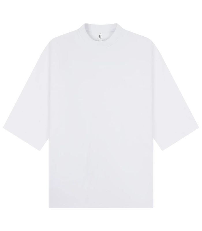 Casual Classics Casual Premium Combed 220 Oversize Extended Neck Half Sleeve Tee Tall in White