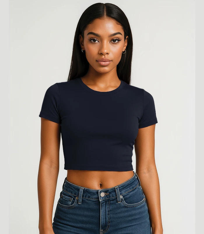 Casual Classics Casual Premium Combed 220 Cropped Baby Tee Ladies in Ash Grey