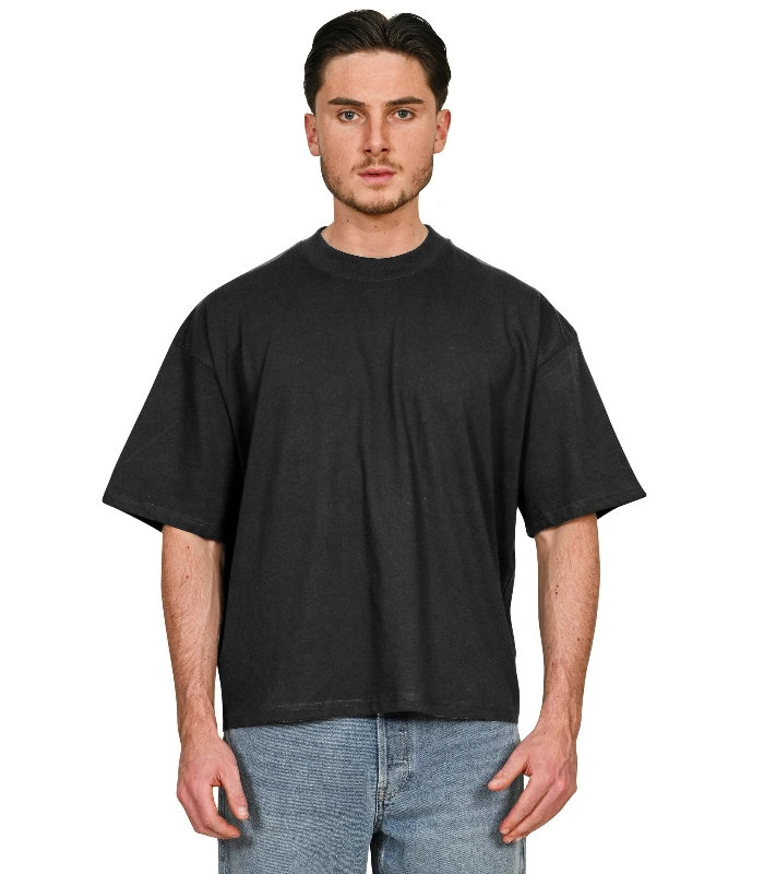 Casual Classics Casual Premium Combed 220 Acid Boxy Oversize Extended Neck Tee in Acid Chocolate